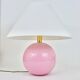 Pastel pink polka dot spherical table lamp, ceramic, brass, Studio Paf Milano, 1970.