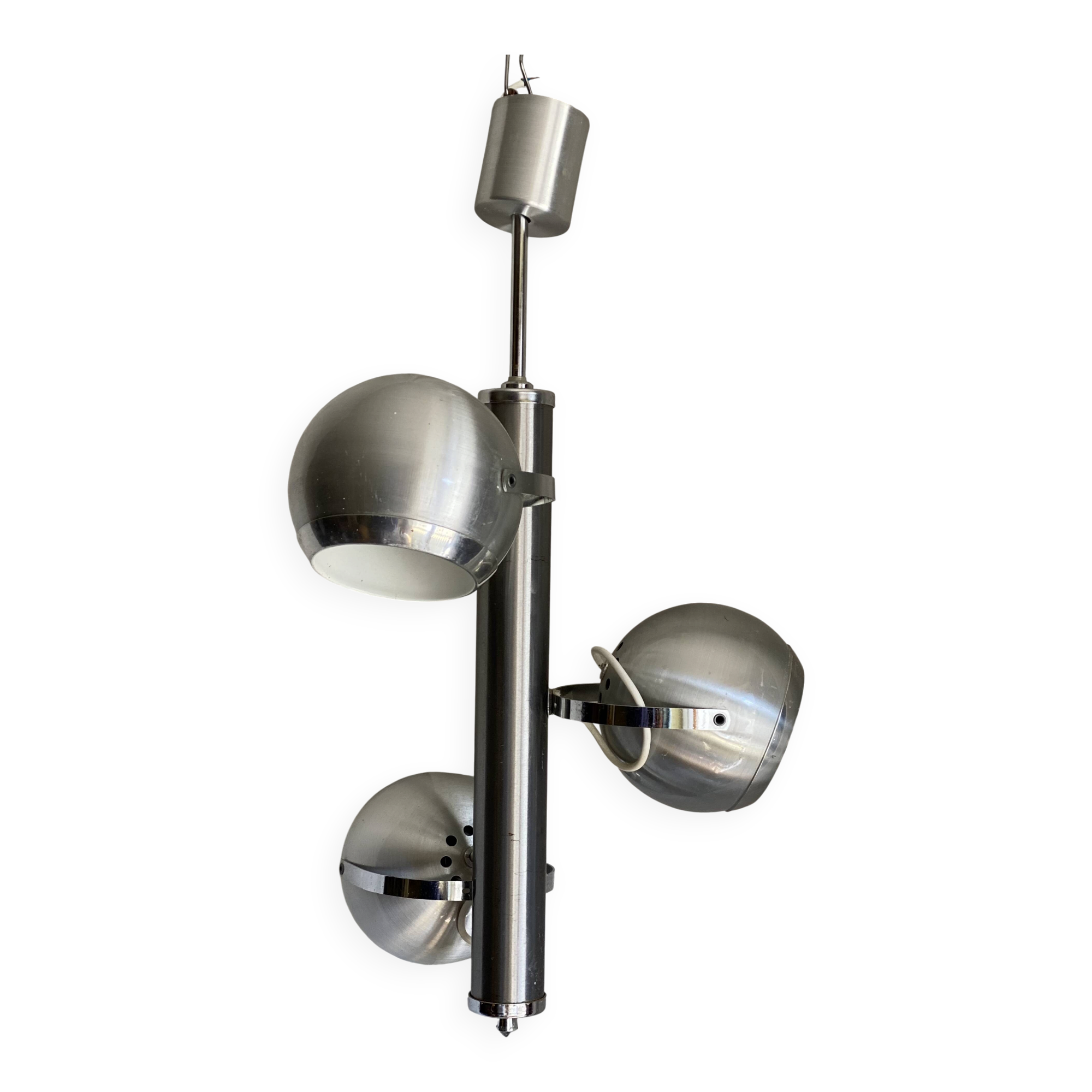 Chrome metal eye ball lustre Space Age