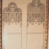 Ink drawing, early 1900s, study of stained glass windows