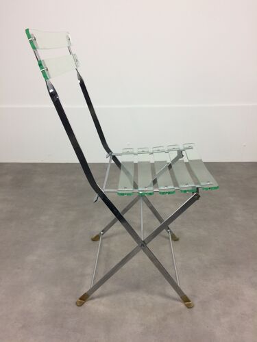 Chaise plexiglas par lebovici et berthet pour marais international, série "les invisibles"