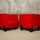 Poltrona Frau - Pair of armchairs in red leather and black beech - 2006 - IT.
