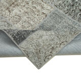 Hand-knotted oriental overdyed 170 cm x 240 cm grey patchwork carpet