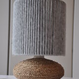Rafia and wool lamp