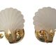 Pair of shell wall sconces Hollywood Regency Italy