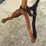 Vintage 1950s wooden tripod side table with octagonal top