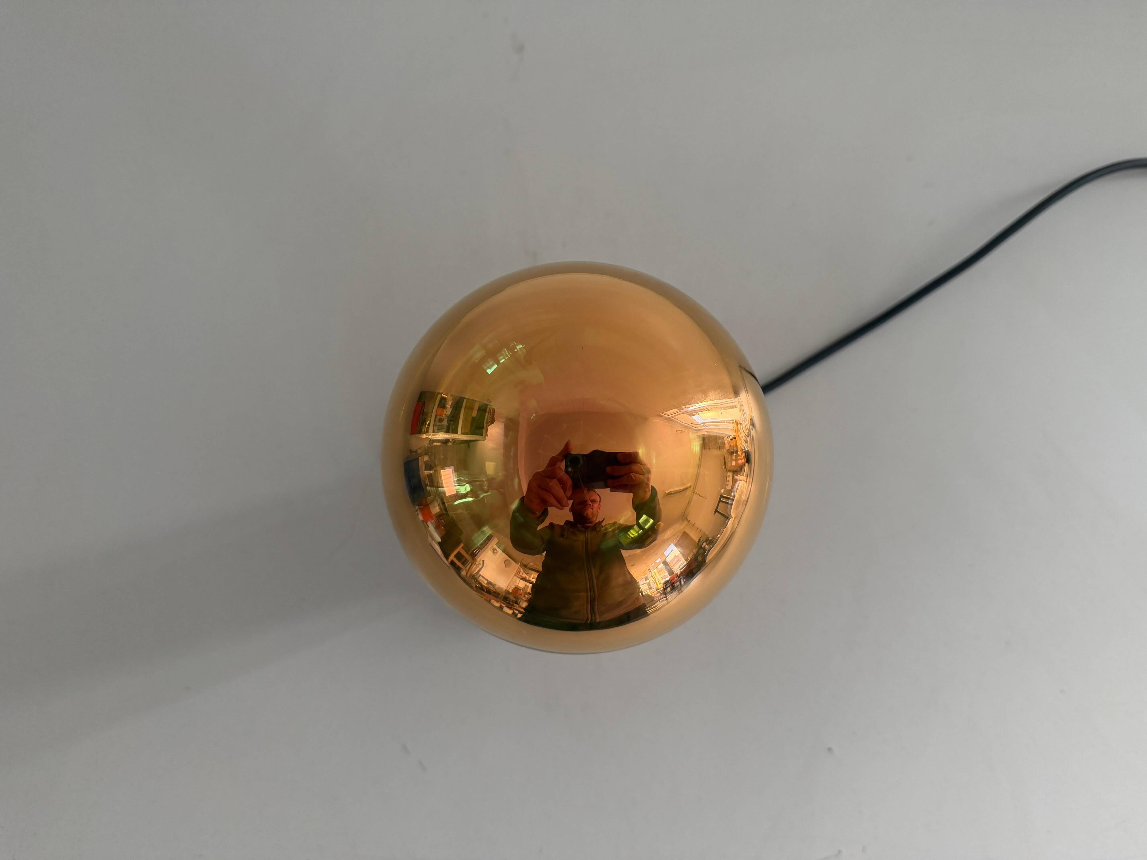 Simple table lamp in gilded porcelain by Philips NTD, 1960s, Germany.
