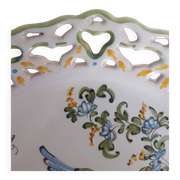 Assiette décorative s6 Lallier  à  Moustiers  pourtour ajouré