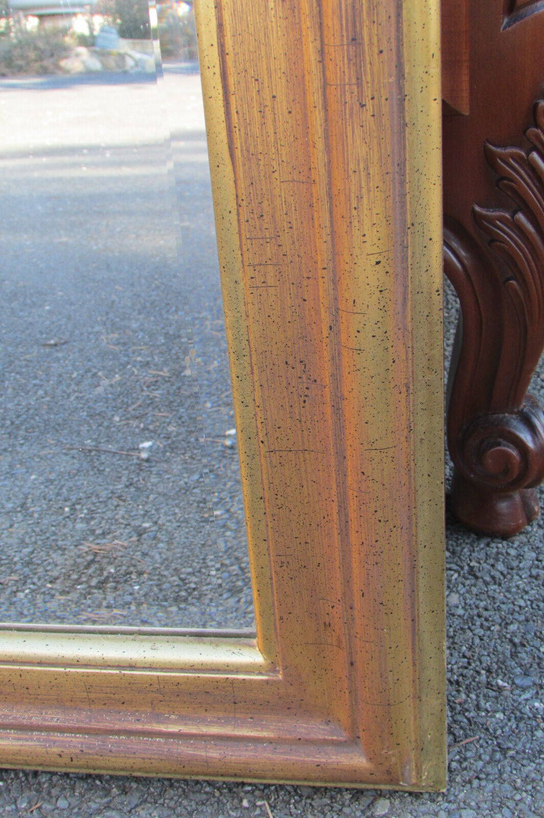 Yellow and pink golden mirror Louis Philippe style