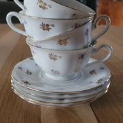 4 cups and saucers in porcelain from Bavaria