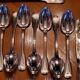 Silver metal housewife of the 50s shell model 76 pieces in its box