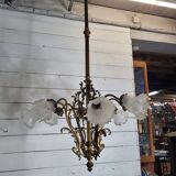 Old bronze chandelier 8 lights, 128cms h