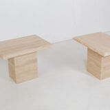 2 end of vintage travertine sofa