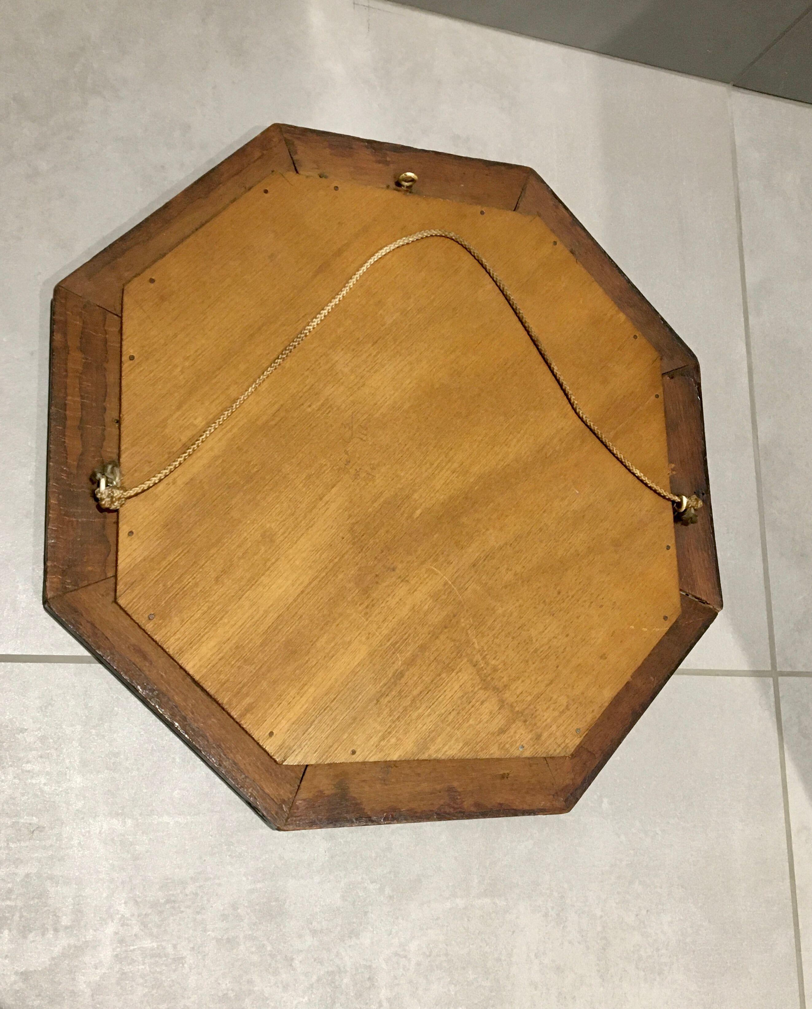 Pretty octagonal mirror Art Deco rosewood frame