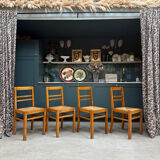 Set of 4 vintage rush chairs