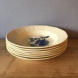 6 hollow plates in Earthenware Digoin Sarreguemines