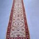 Very long tribal runner 440x82 cm tribal rug, beige, blue, vintage 2506