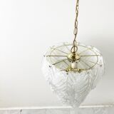 Vintage murano leaf chandelier, 1970s