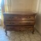 Curved commode with three drawers in light wood, Louis XV style.