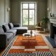 Large Berber rug made of natural wool, traditionally handwoven, 3/4 m.