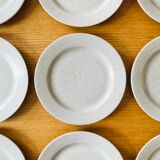 12 Flat plates in vintage speckled stoneware