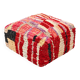 Vintage Moroccan pouf in multicoloured handmade wool.