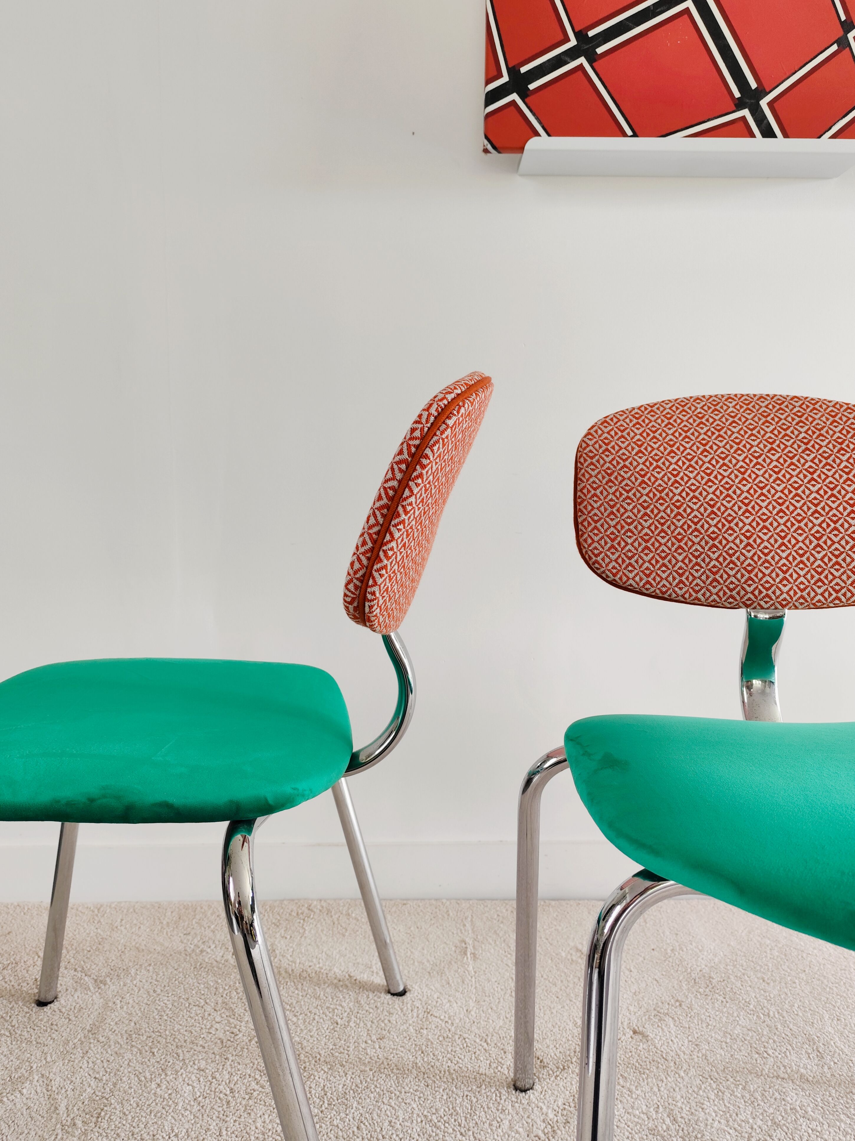 Strafor chairs from the 70s reupholstered.