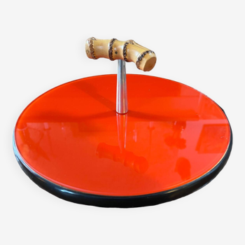 50s cheese board in glass and bamboo