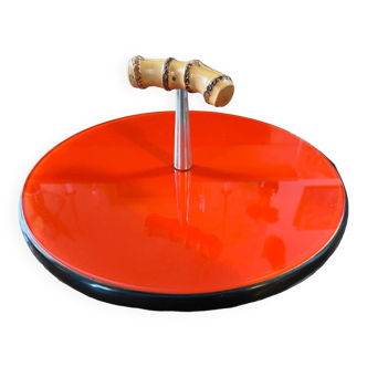 50s cheese board in glass and bamboo