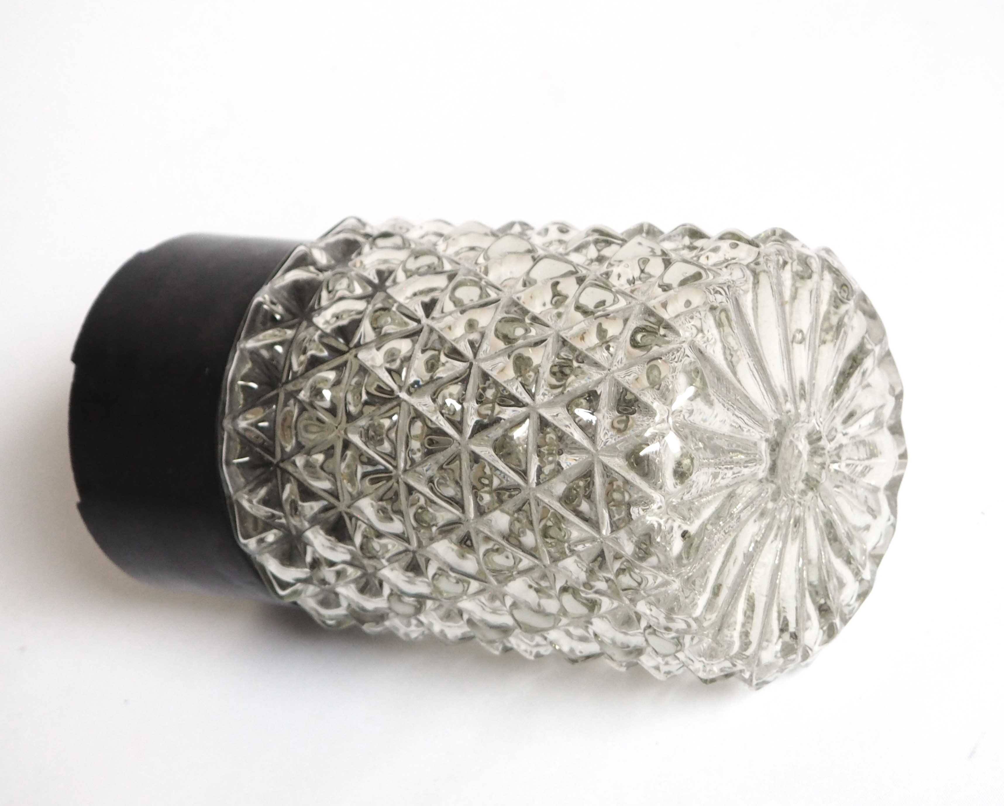 Molded glass cylinder ceiling light