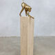 Vintage Italian Travertine Column 'Hexagon'
