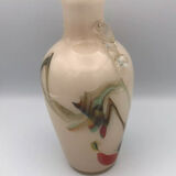 Sulfur glass vase with artistic polychrome inclusion 20.5 cm