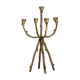 Chandelier 5 feux brutaliste en métal doré, 1970s