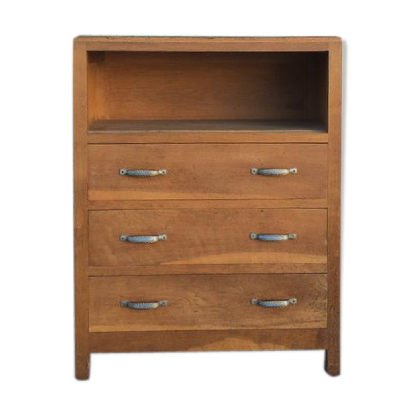 Commode ancienne bois massif avec niche et 3 tiroirs années 30/40