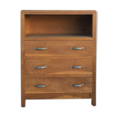 Commode ancienne bois massif avec niche et 3 tiroirs années 30/40