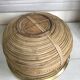Cache-pot rotin et laiton vintage
