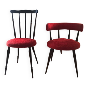 Chaises vintage en fourrure