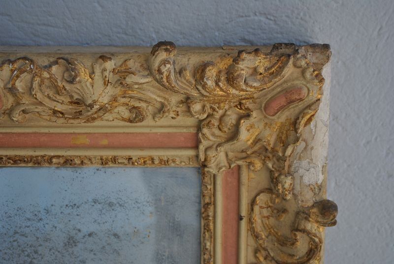 Mirror in gold stucco and glass mercury 91x126cm