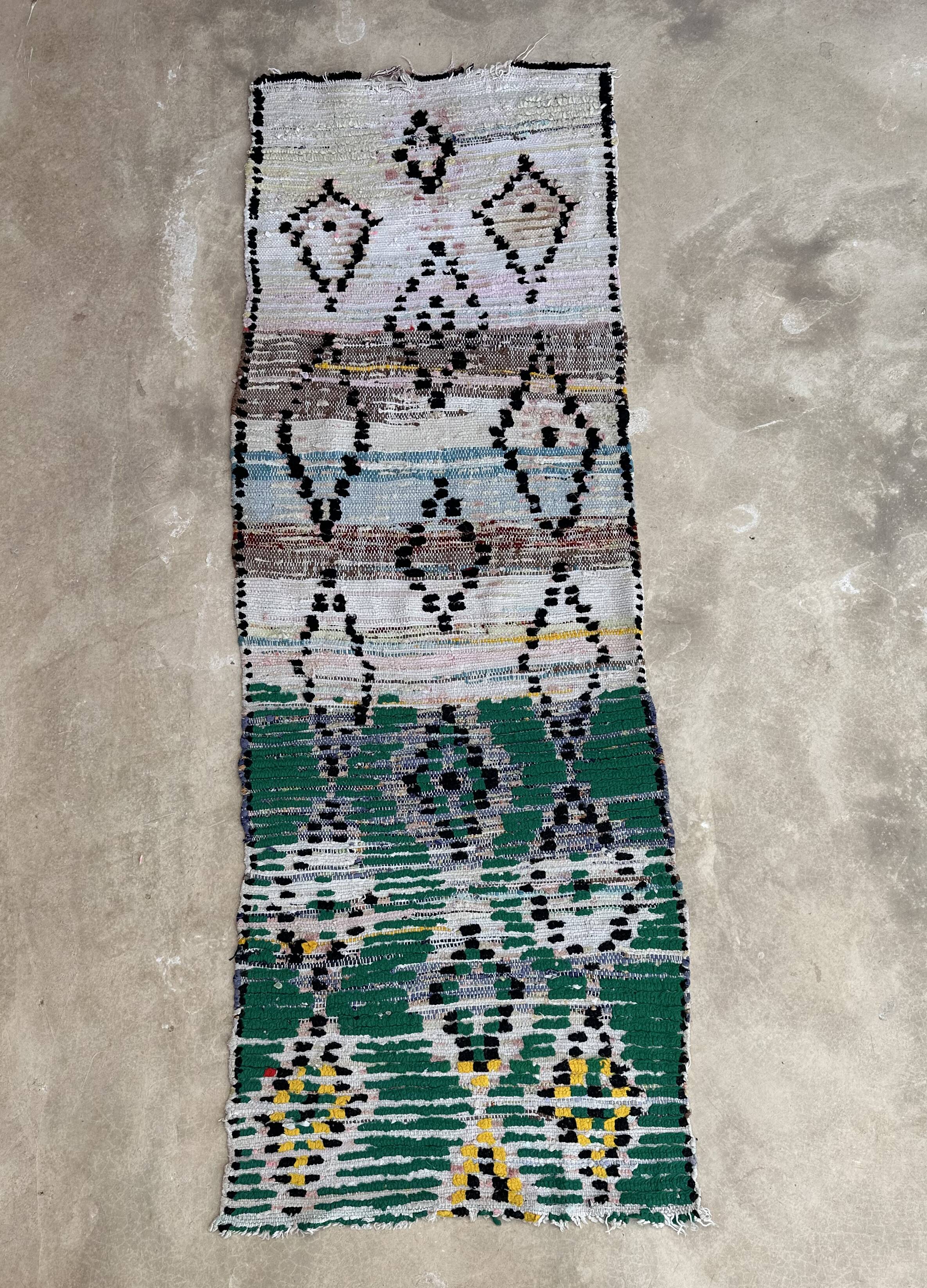 Tapis Marocain Boujad coloré - 80 x 228 cm