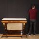Console en marqueterie espagnole avec plateau en marbre du 19ème siècle