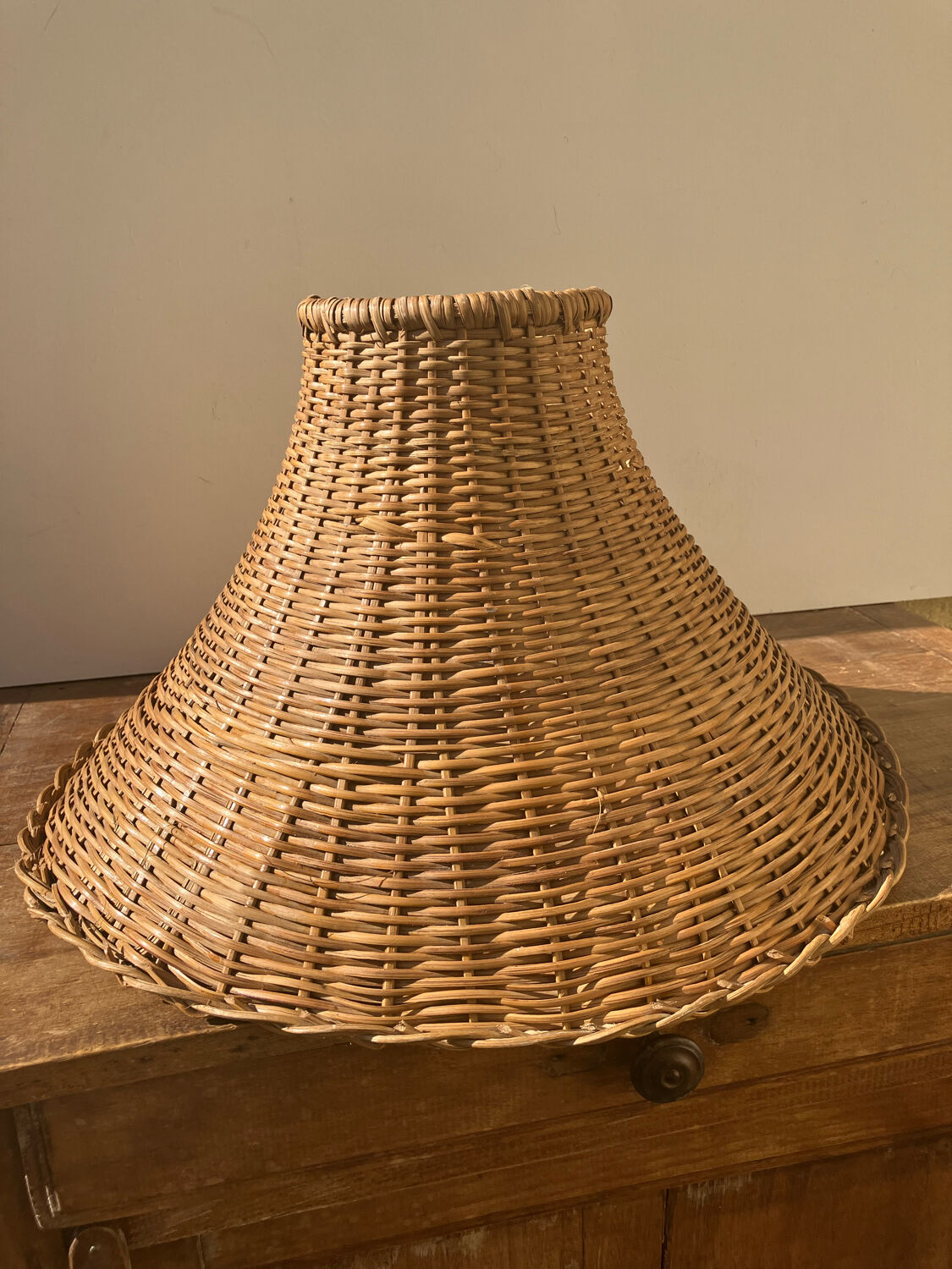Vintage wicker lampshade