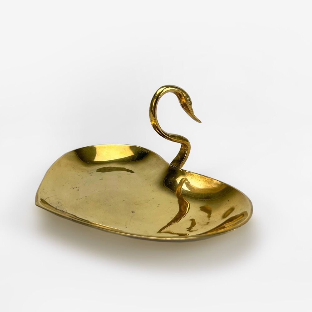 Vintage brass swan pocket cup
