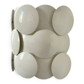 Vintage wall light in metal and white ABS, France, 1980.