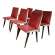 Chaises vintage skaï pied compas