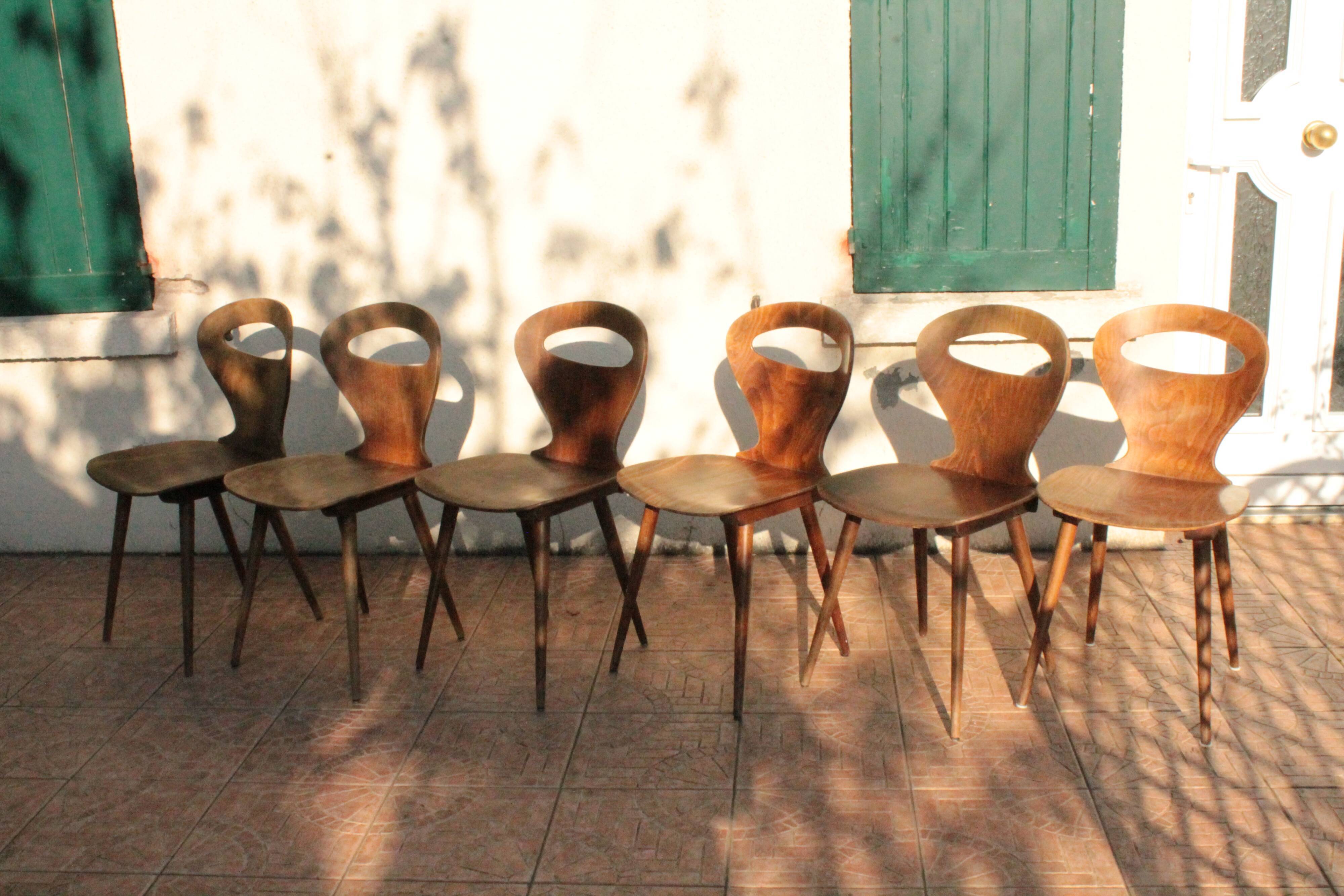 Set of 6 Baumann chairs, ant model
