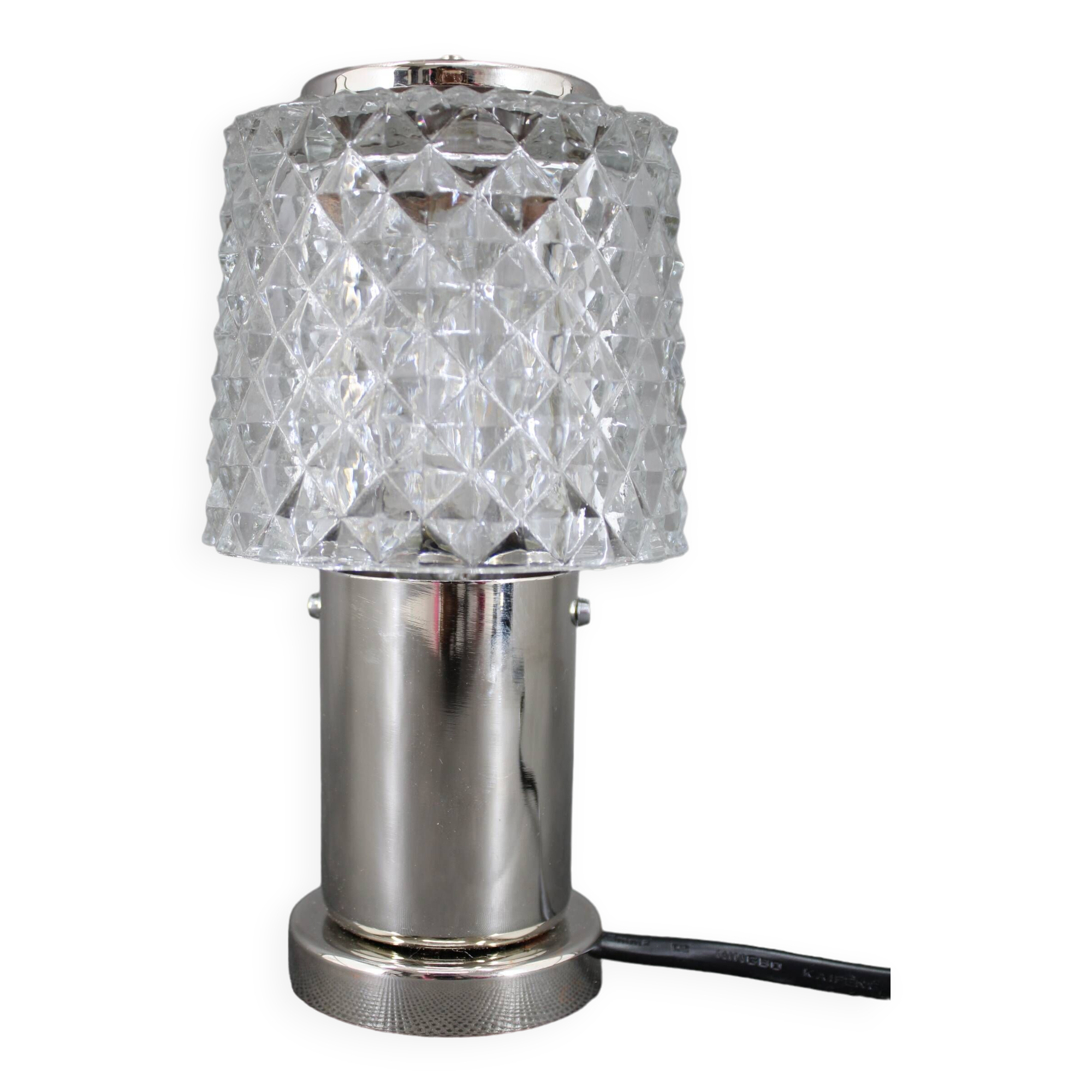 1970s Glass Table Lamp by Kamenicky Senov, Czechoslovakia