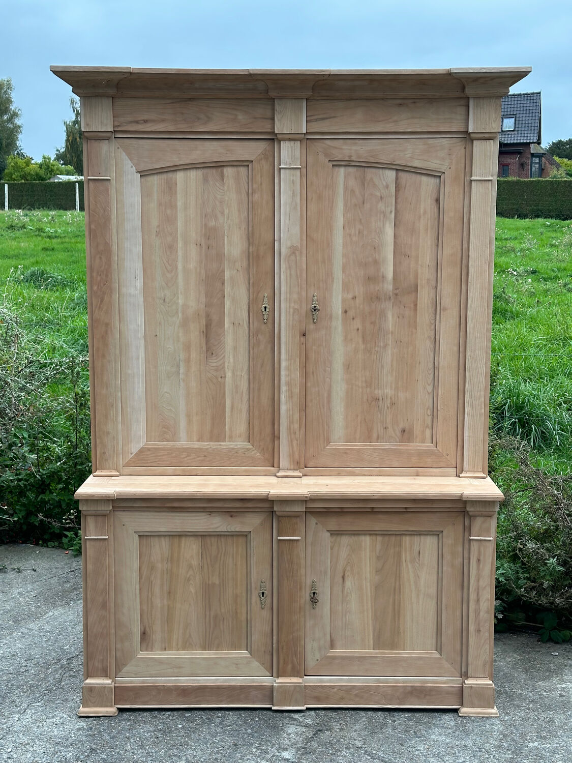Two-part cherry wood sideboard