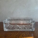 Cigarette box with crystal ashtray lid