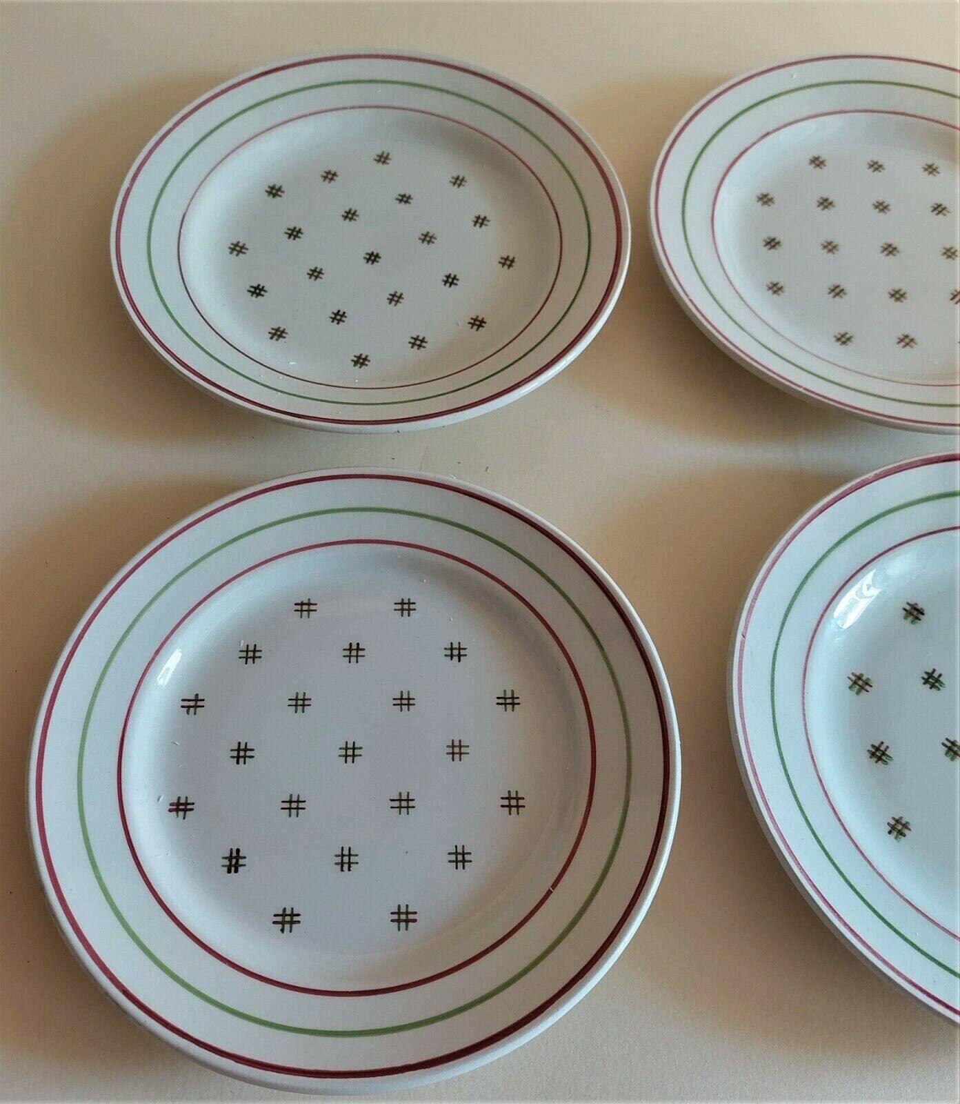 Series of six Lunéville KG earthenware dessert plates