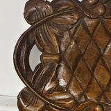 Basket or Pocket Emptying from the 1950s in Carved Wood signed A. Bouchez