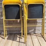 Folding chair Souvignet velvet and metal